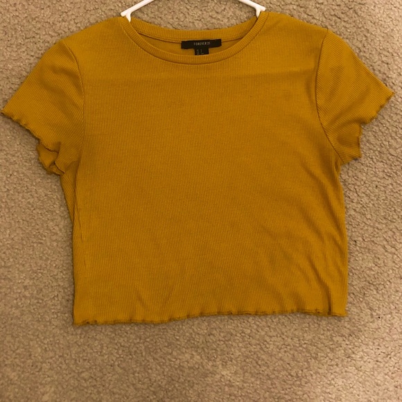 forever 21 yellow crop top